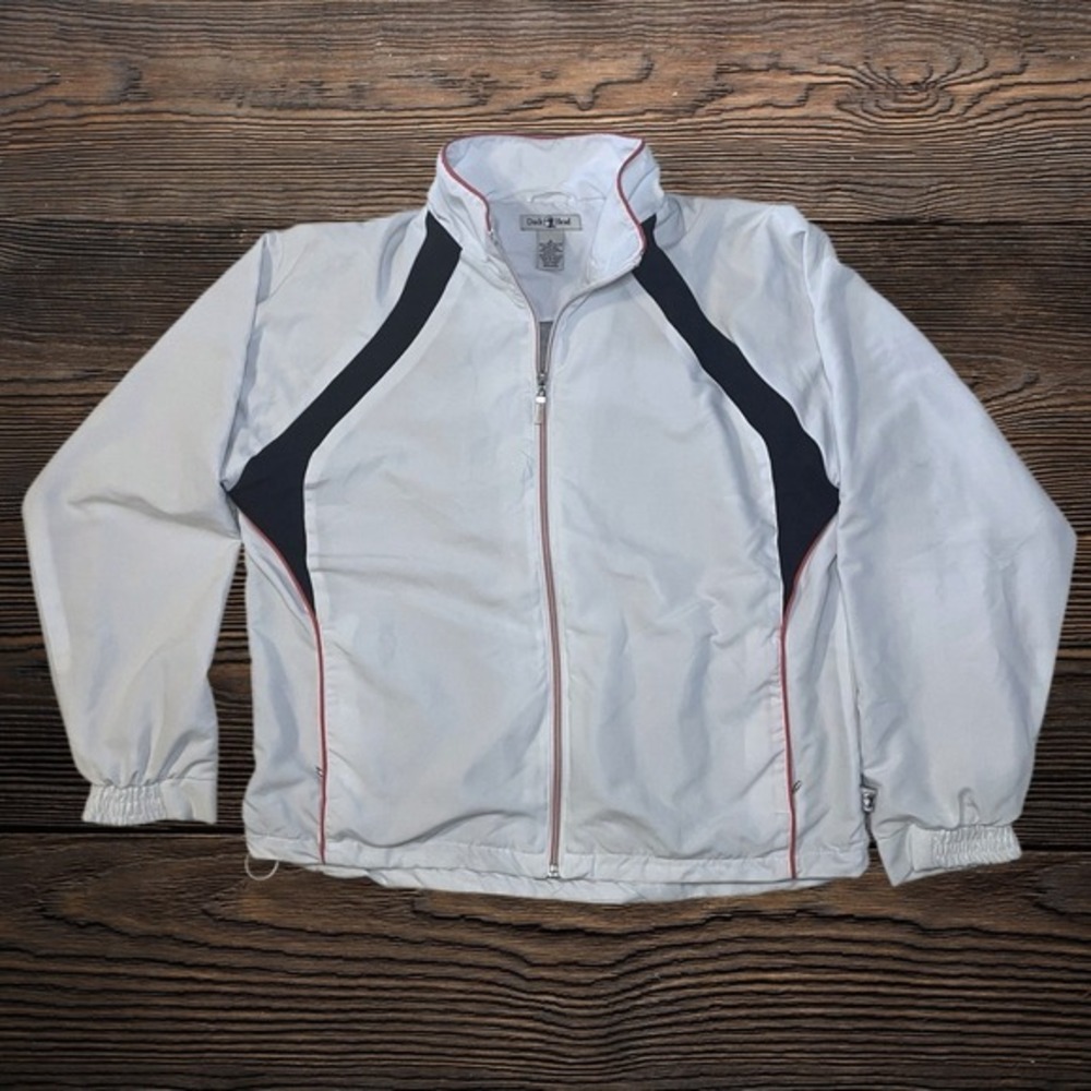 Vintage Duck Head Zipper Jacket Size‎ Medium White Lined Windbreaker